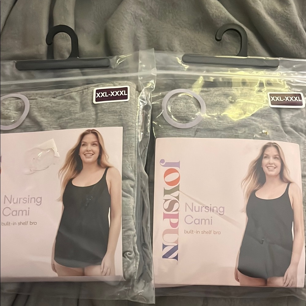 Nursing Cami with Built-in Shelf Bra - Gray